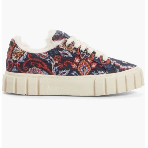 NWT Farm Rio Annika floral tapestry faux fur lined platform sneakers - Picture 3 of 15